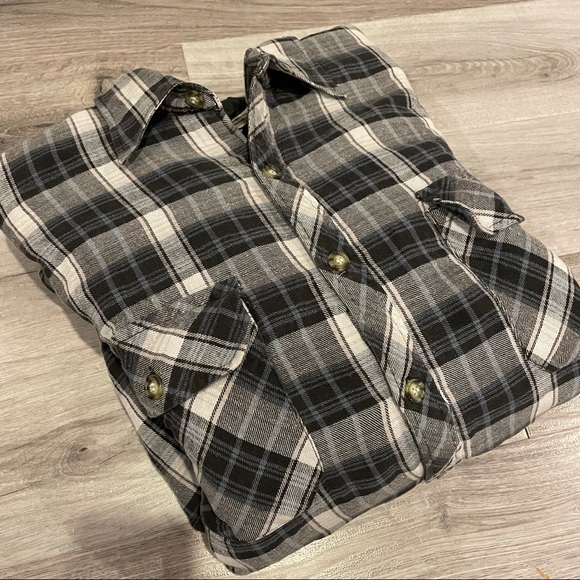 Quilted Work Centre Plaid Shacket Oversize Size XL Men or XXL Women Warm Jacket - Picture 8 of 15